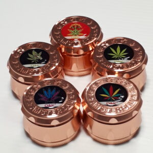 Gold Amsterdam Hemp Leaf Metal Grinder