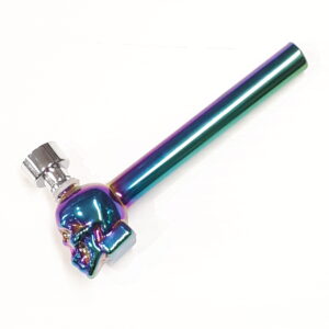 11cm Glass Rainbow Skull Pipe